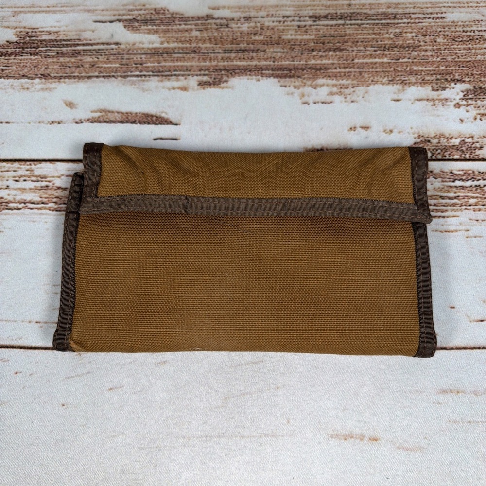 Vintage DreamWeaver Brown Canvas Checkbook Wallet Biker Surfer 80s